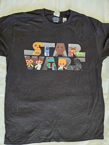 Star Wars Kawaii Cute Cartoon T-Shirt – Black Unisex, Size L – Lucasfilm Offici - Picture 2 of 6