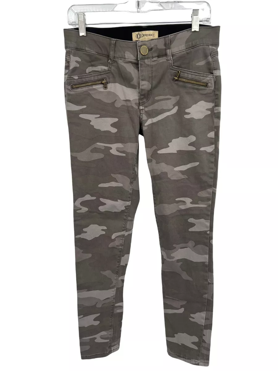 Democracy Gray Camo Camouflage Ab Technology Skinny Pants Jeans Womens Size 6