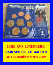 💎🍄☘️💥 Euro Kursmünzensatz Luxemburg 💥 2002 💥 KARLSPREIS ZU AACHEN 💥☘️🍄💎