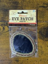 Pirate Elegant Eye Patch Black Red Fancy Dress Halloween Adult Costume Accessory