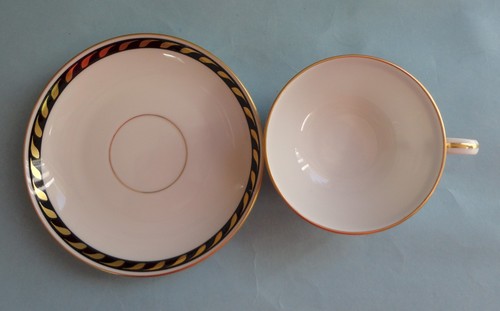 HEREND China CANDLELIGHT BLACK Hungary Magyar Dinnerware Porcelain TEACUP SAUCER - Picture 2 of 4