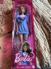 New Barbie Fashionistas 11" Doll #121 Brunette Prosthetic Leg Sweater Dress