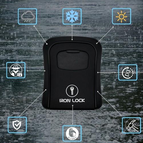Iron Lock® - Key Lock Box Wall Mount for Keys 4 Digit Combination - Picture 40 of 63
