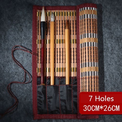 Chinese Style Calligraphy Pen Curtain Roll Up Pouch Art Supplies - Picture 11 of 19