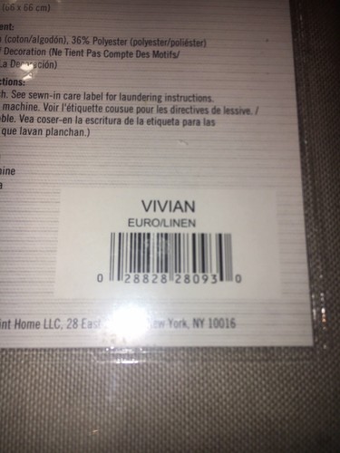 WEST POINT HOME Flatiron Linen European Pillow Sham Vivian NEW 0202B - Foto 5 di 5