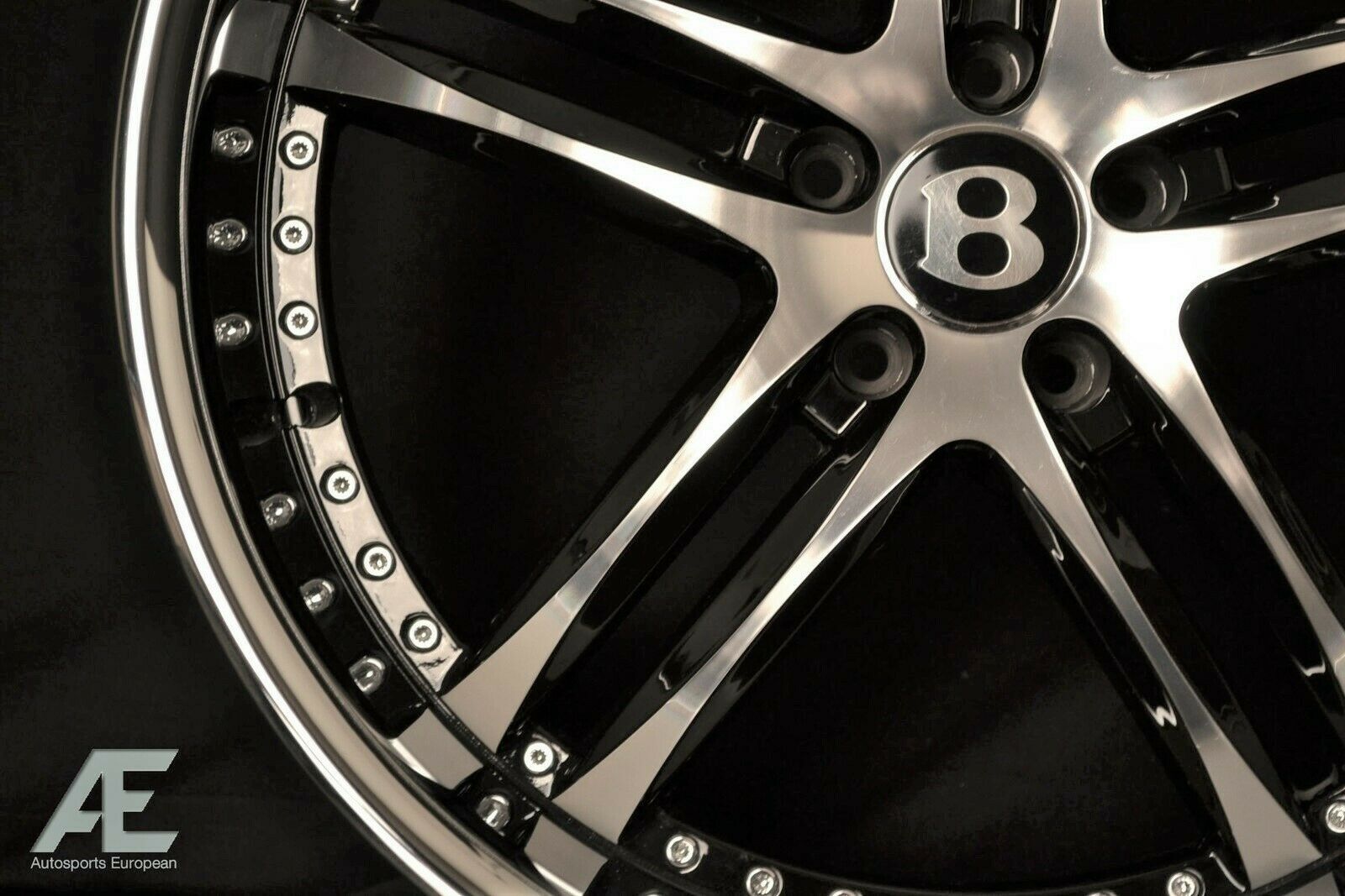 22-inch Wheels for Bentley GT GTC Flying Spur Black Machine GTX-15 5x112 Lugs