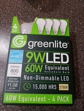 Greenlite 9wLED 60W Light Bulbs 4 Pack