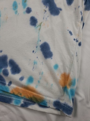 Prana "Wise Ass" Logo Short Sleeve T-shirt XL Mens Blue Orange Tie-dye - Picture 7 of 18