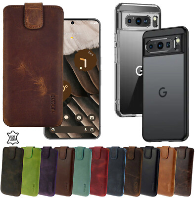 Hülle für Google Pixel 8a Tasche Leder Etui mit Dicker Cover Bumper Case passend