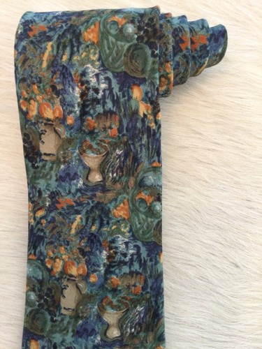 Corbata de seda clásica ERMENEGILDO ZEGNA para hombre con estampado de acuarela hecha en ITALIA - Imagen 2 de 5
