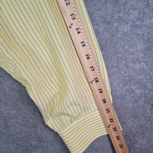 Bugatchi Shirt Mens Extra Large Yellow Blue Striped Uomo Long Sleeve - Picture 13 of 16