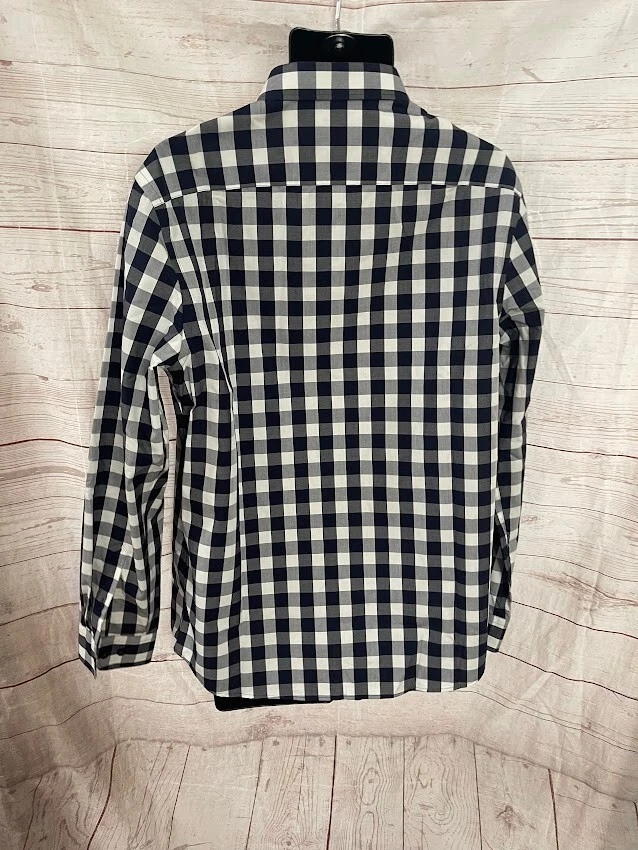 Camisa Daniel Hechter ajustada sin planchar para hombre con botones delanteros a cuadros talla XL Foto 3 de 4