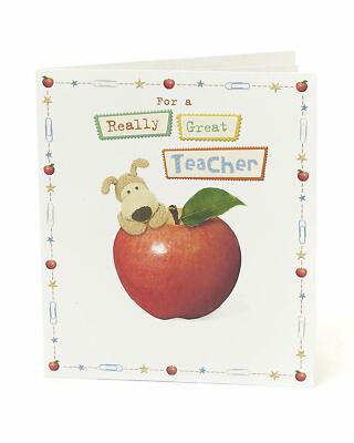 Boofle On Apple wirklich tolle Lehrer Wertschätzungskarte Danke