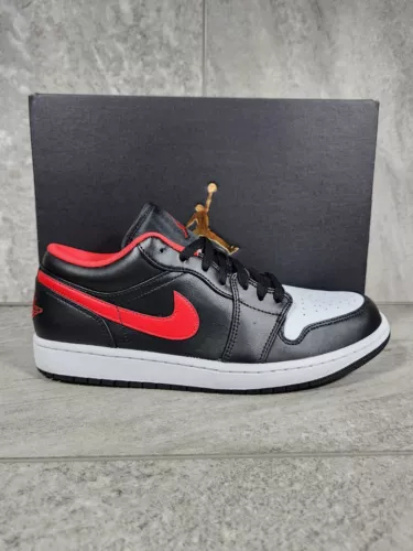 Nike Air Jordan 1 Low Retro White Toe Bred Men's Size 9 Chicago 553558 063