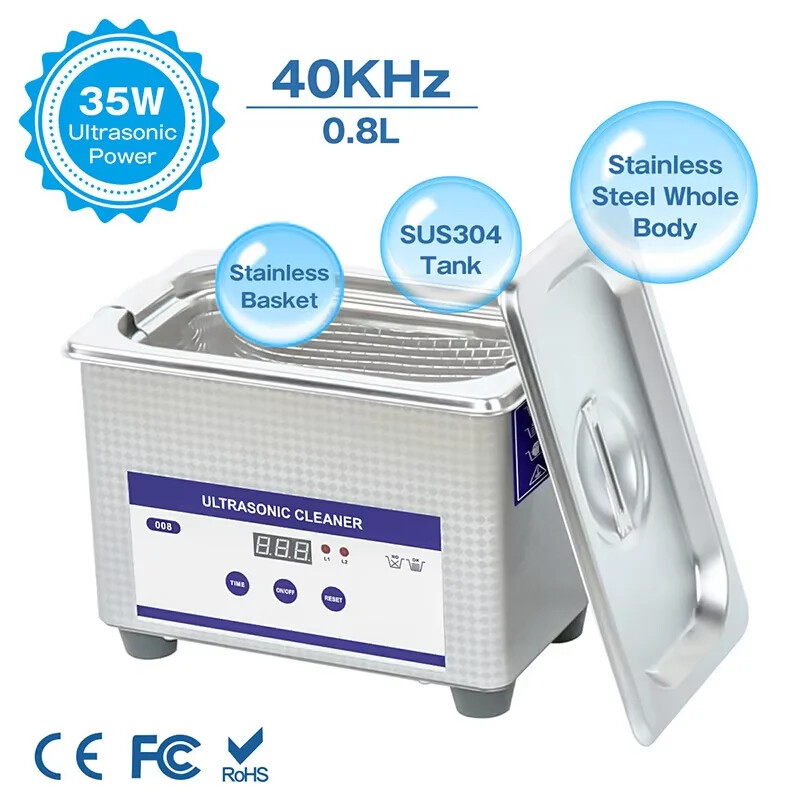 Ultrasonic Cleaner for Glasses Jewelry 40KHZ High Frequency Washing Bath