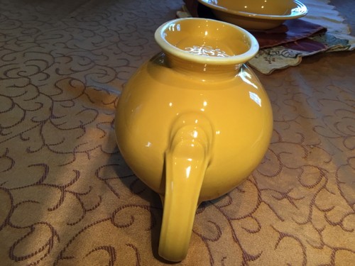 RARE VINTAGE FIESTA WARE HOMER LAUGHLIN SAUCE/GRAVY BOAT~ Yellow~ Incised Mark - Picture 10 of 11