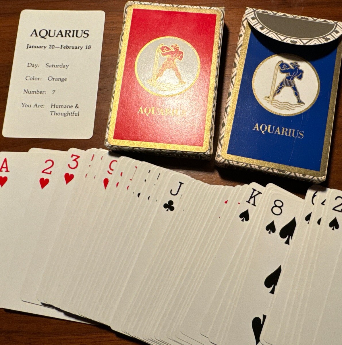 Vintage Deck Playing Cards USA Aquarius Zodiac Sign - Brand New