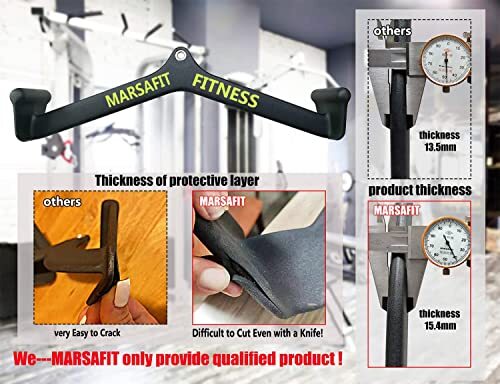 Home Gym Fitness Rowing T-bar V-bar Pulley Cable Machine Attachments Bicep Cu... - Picture 3 of 8