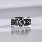 Vintage Silver Owl Ring - Men's Gothic Band, Engraved Nature Men's Jewelry
