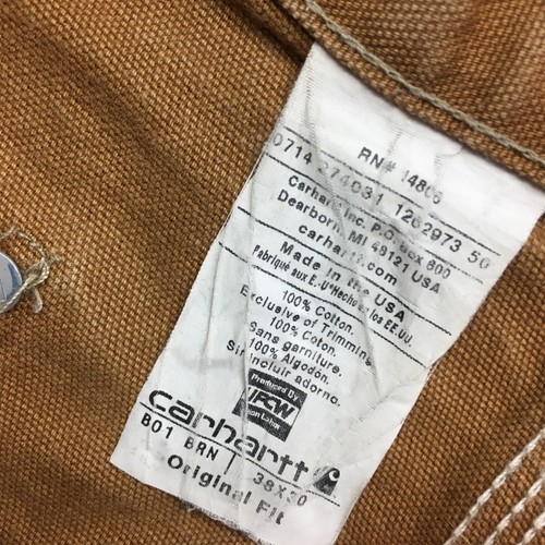 Carhartt B01 Brown 38x30 Duck Canvas Double Knee Pants USA Union 125 Years - Bild 2 von 9