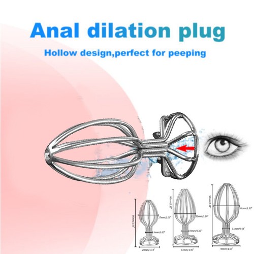 Stainless Steel Hollow Anal Sex Toys Masturbator Dilator Gay Butt Plug Massager - Picture 4 of 25