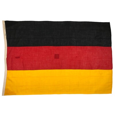 Vintage Sewn Wool Flag Germany Large Cloth Nautical German Textile Art