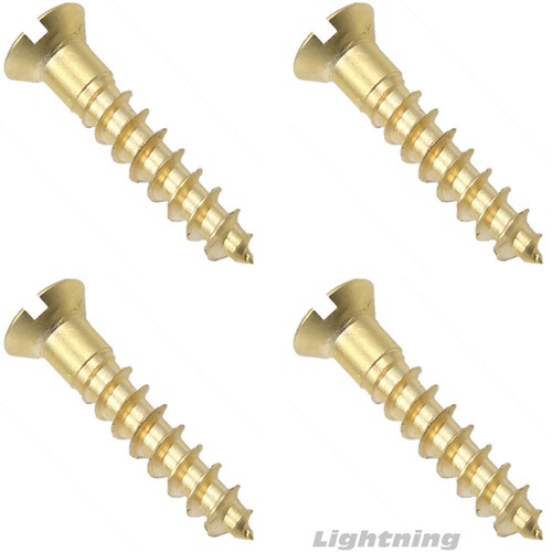 Slotted Flat Head Wood Screw Solid Commercial Brass #0X1/4" Qty 25 - Picture 2 of 3