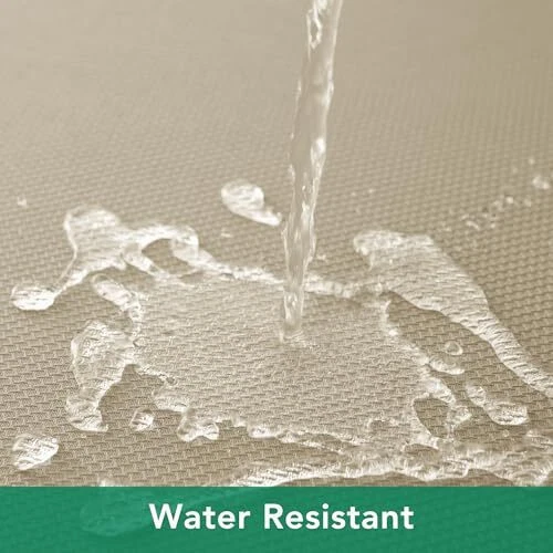 Textured Fabric Square Tablecloths 54 X 54 Inches Water 54X54" Natural - Image 3 of 4