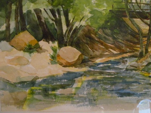 Original Water Color Painting of a Wood Bridge over a Creek Signed Deana Nielsen - Picture 4 of 5