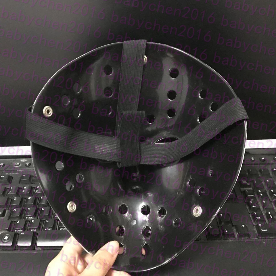 Máscara de Halloween antigua Jason rara Voorhees viernes 13 hockey máscara de miedo blanca Foto 4 de 4