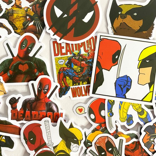 50pc Marvel Deadpool & Wolverine Phone Laptop Skateboard Sticker Pack - Picture 5 of 9
