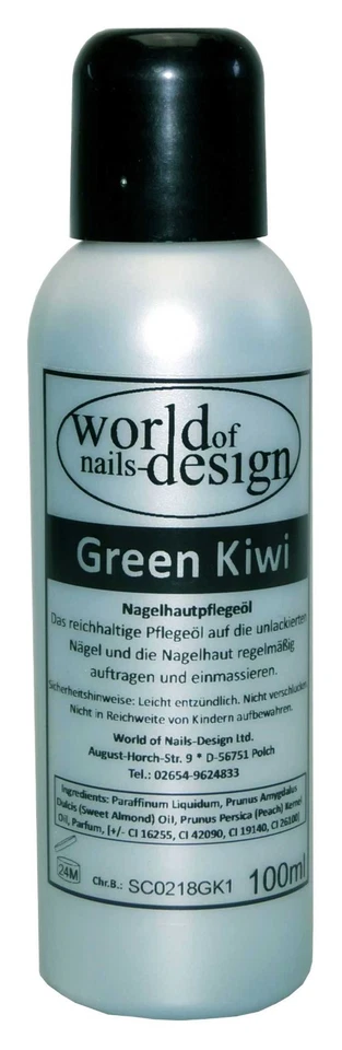 WORLD OF NAILS-DESIGN 100 ml wohlriechendes Nagelöl ✅ Familiengröße - exclusiver Duft ✅Green Kiwi