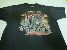 Vintage 1990 3D Emblem Harley Davidson Leader of the Pack T-Shirt Size XL Wolves