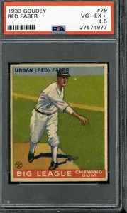1933 Goudey #79 Red Faber - PSA 4.5