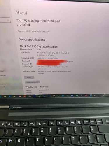 Lenovo ThinkPad P50 -XEON E3-1535 V5/48GB RAM/2X 512GB NVME/Nvidia M2000M/4K UHD - Picture 5 of 11