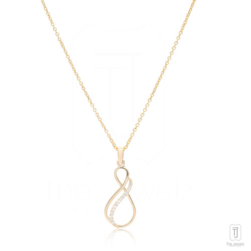 VS/F-G Diamond 14K Gold Infinity Knot Pendant Necklace- The Jewelz - Picture 2 of 6