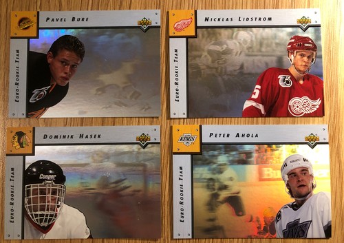 1992/93 UpperDeck HockeyEuro Rookie Team Subset 1-6 Bure, Hasek, Lidstrom como nuevo - Imagen 2 de 5