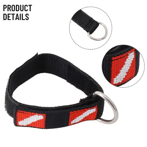 Adjustable Scuba Diving Wrist Strap Lanyard Webbing Band With Metal D-Ring - Picture 12 of 24