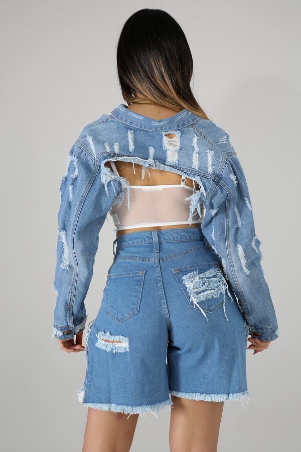 Women's Super Cropped Denim Jacket | eBay