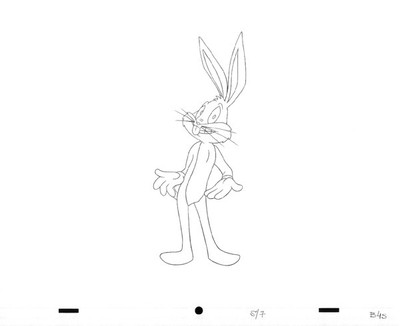 WARNER BROS Rabbit Animation Art Cel Production Drawing BUGS BUNNY #36