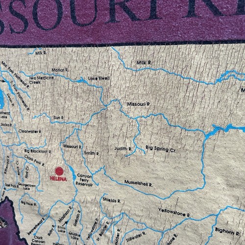 Vintage Graphic T-shirt Men’s 2xl Red Missouri River Graphic Faded Crosscurrents - Afbeelding 8 van 8