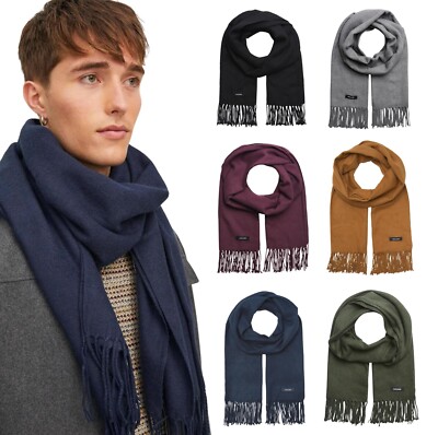 Herren Schal warm Winter Jack & Jones weich uni gewebt Halswärmer Tuch Schals