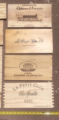 Beautiful Wood Wine Box 12 Panel lot Crate ends Cellar Vineyard - Picture 3 of 12