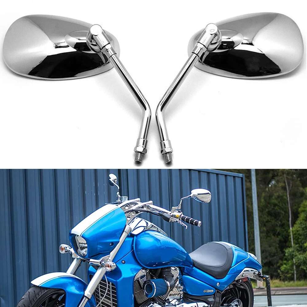 For Suzuki Intruder 800 1400 1800 Chrome Rectangle Motorcycle Rear View  Mirrors