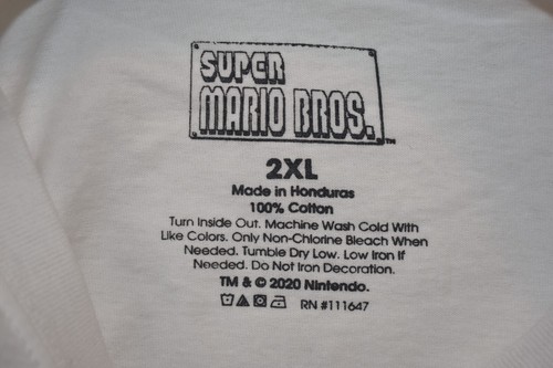 Super Mario Brothers Mens Super Mario White Shirt New 2XL, 3XL, 5XL - Picture 5 of 5