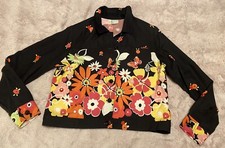 vintage Floral Rayon Button Accent Jacket USA Made