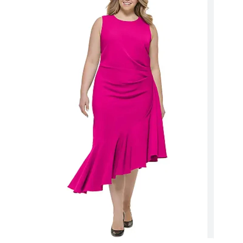 Eliza j top asymmetrical ruffle gown