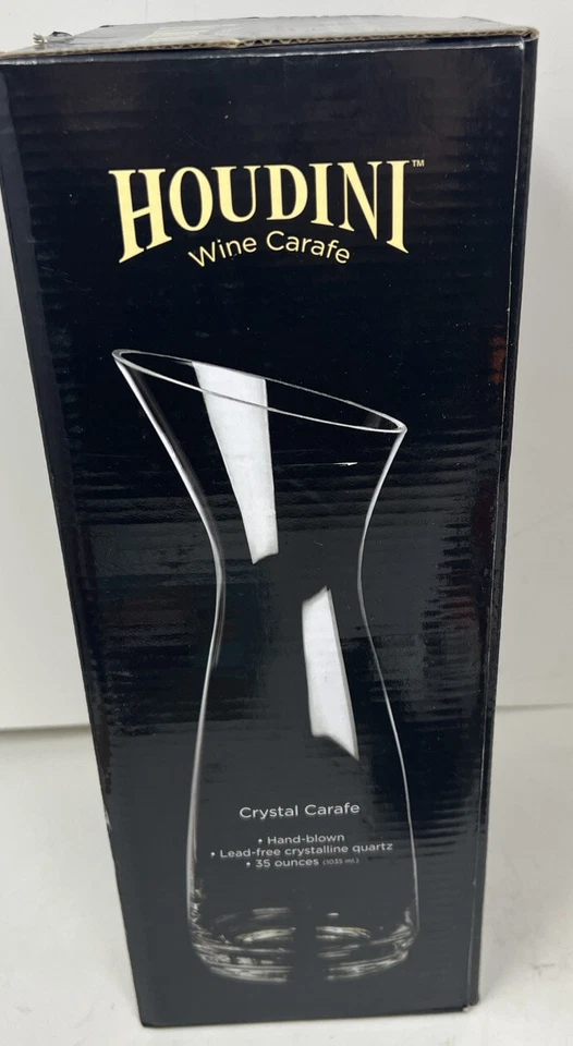 Jarra de vino de cristal The Houdini 35 onzas jarra soplada a mano Metrokane Foto 2 de 3