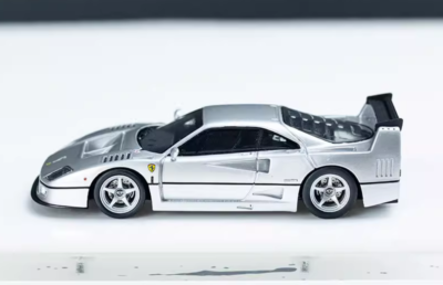 DMH 1/64 Resin car model Ferrari F40 GTE Supercar Silver