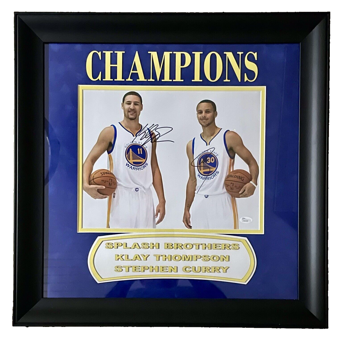 Stephen Curry Klay Thompson signed/Framed Splash photo